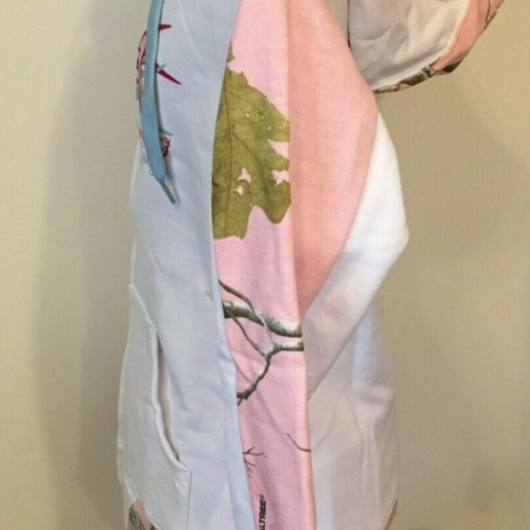 Cabela's Pink & White Realtree Camo Hoodie Sweatshirt Full Zip Womens MSRP $50 - Picture 3 of 5